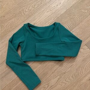 Tiger Friday CXL honest long sleeve Emerald Green Ribbed Crop Top